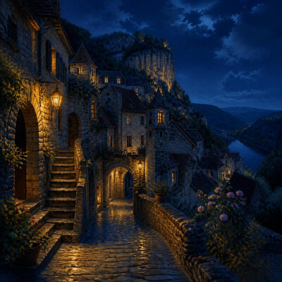 Les ruelles sombres de Saint-Cirq-Lapopie (Lot) cover