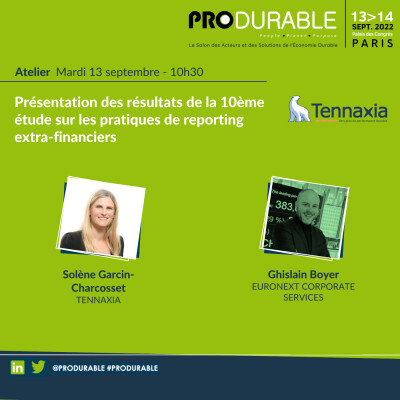 Tennaxia - Présentation des résultats de la 10ème étude sur les pratiques de reporting extra-financiers cover