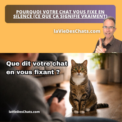 POURQUOI VOTRE CHAT VOUS FIXE EN SILENCE (CE QUE ÇA SIGNIFIE VRAIMENT) cover