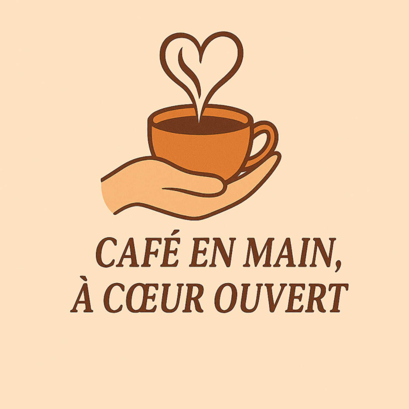 Café en main à coeur ouvert