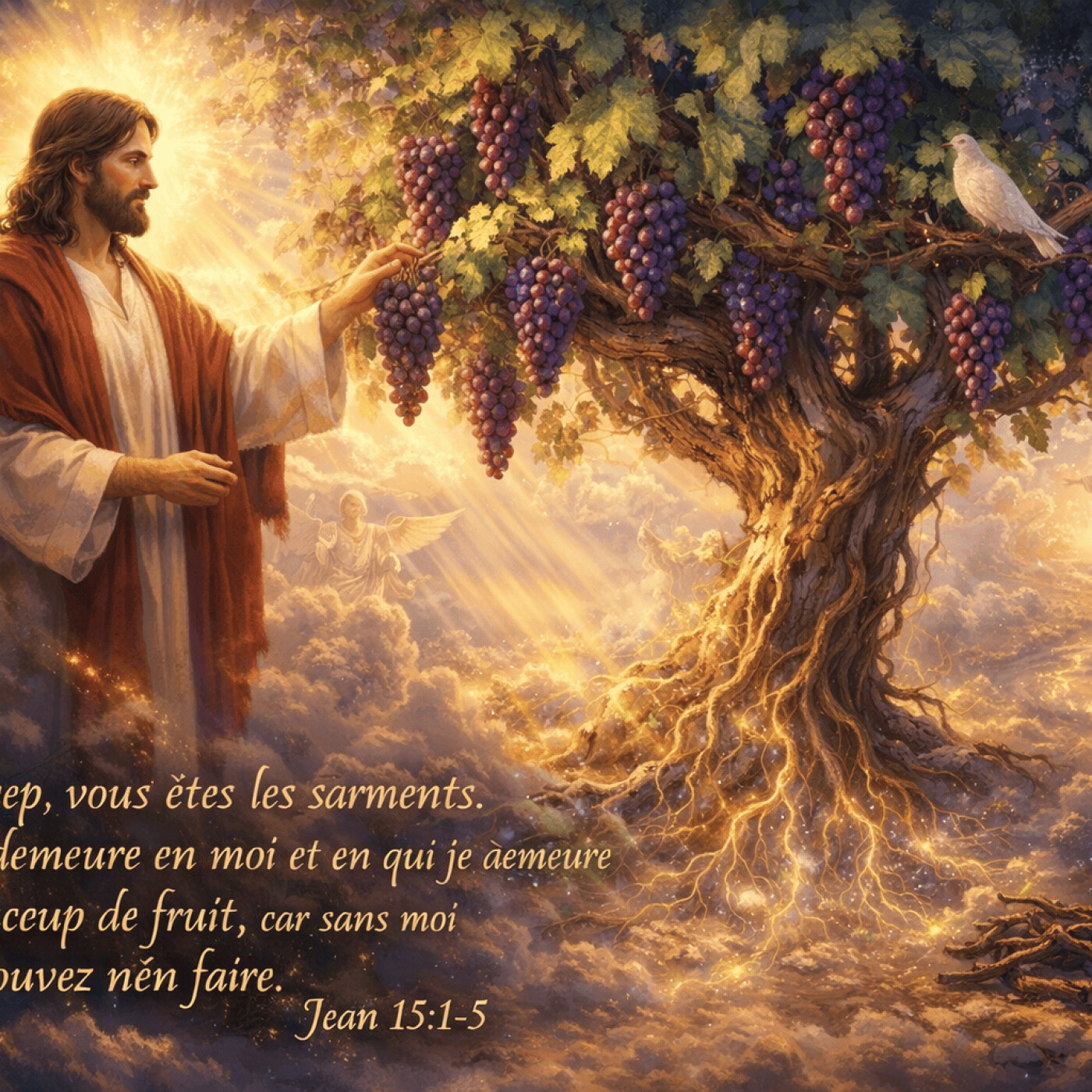 Jean 15 : 1-5   Le Cep et les Sarments : L'Union Spirituelle