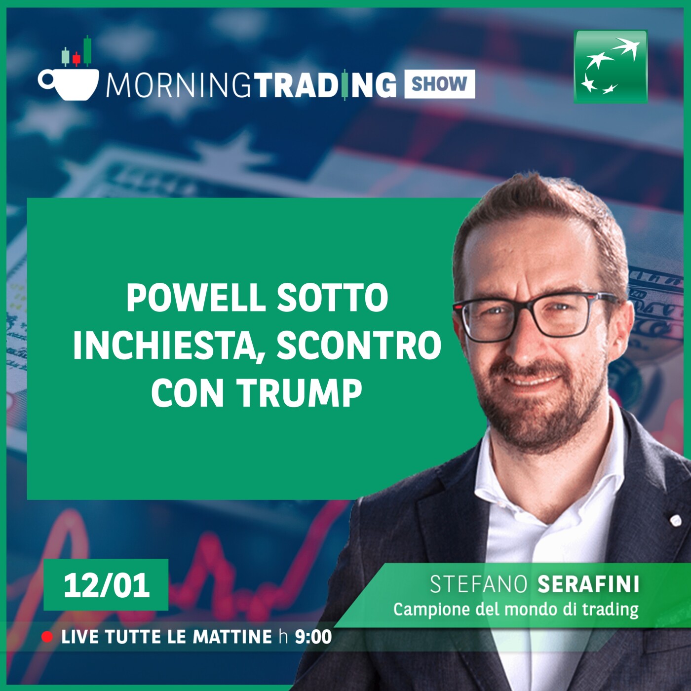 Powell sotto inchiesta, scontro con Trump - Morning Trading Show episode artwork