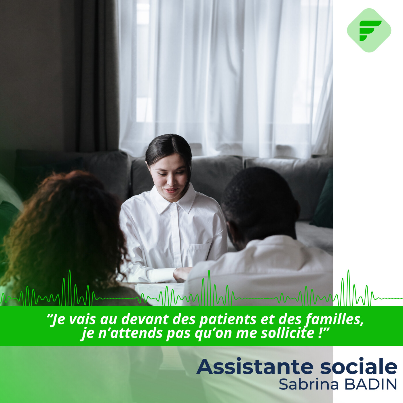 "Je vais au devant des patients et des familles", Sabrina, assistante sociale expérimentée en milieu hospitalier