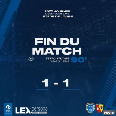 L'INFO DU JOUR - Match nul entre l'ESTAC et Lens cover