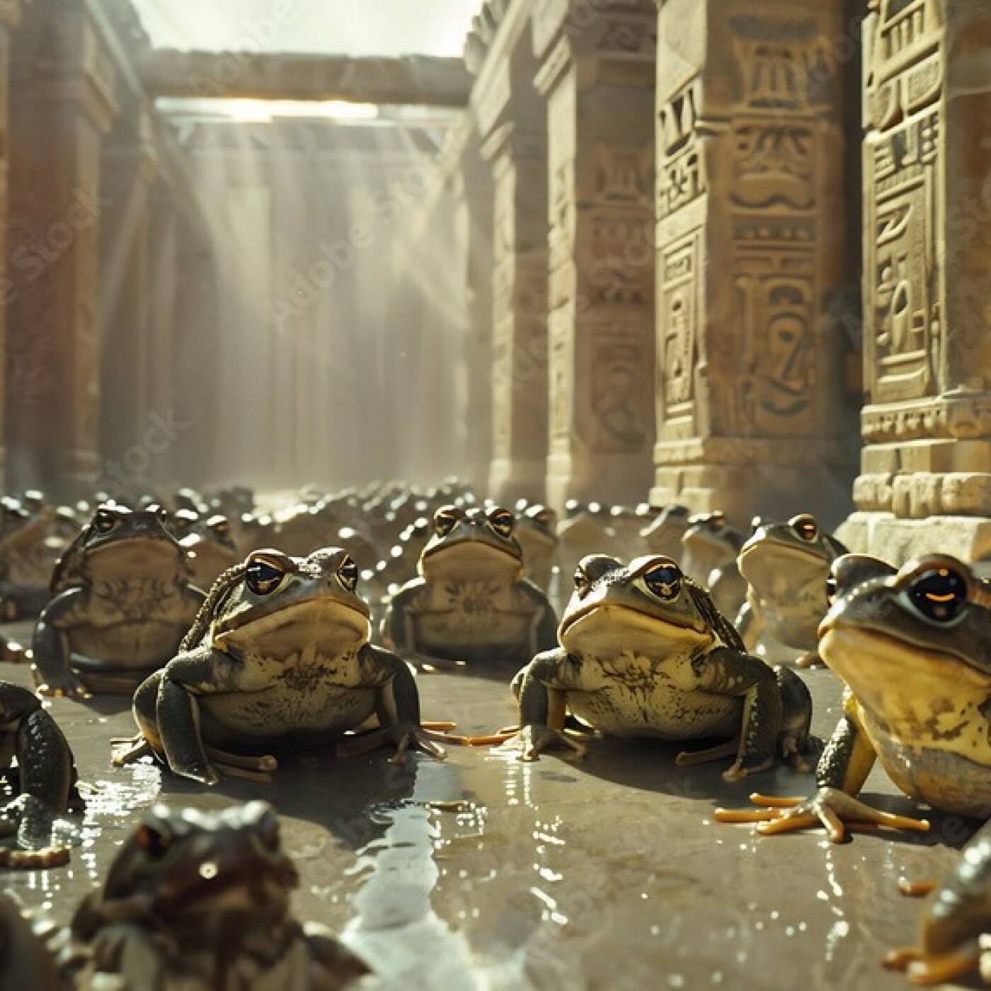 Exode 8 : 1-8 La deuxième plaie d'Egypte, l'invasion des grenouilles