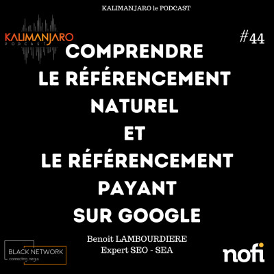 Kalimanjaro épisode #44: Comprendre le référencement naturel et le référencement payant sur GOOGLE avec Benoit LAMBOURDIERE cover