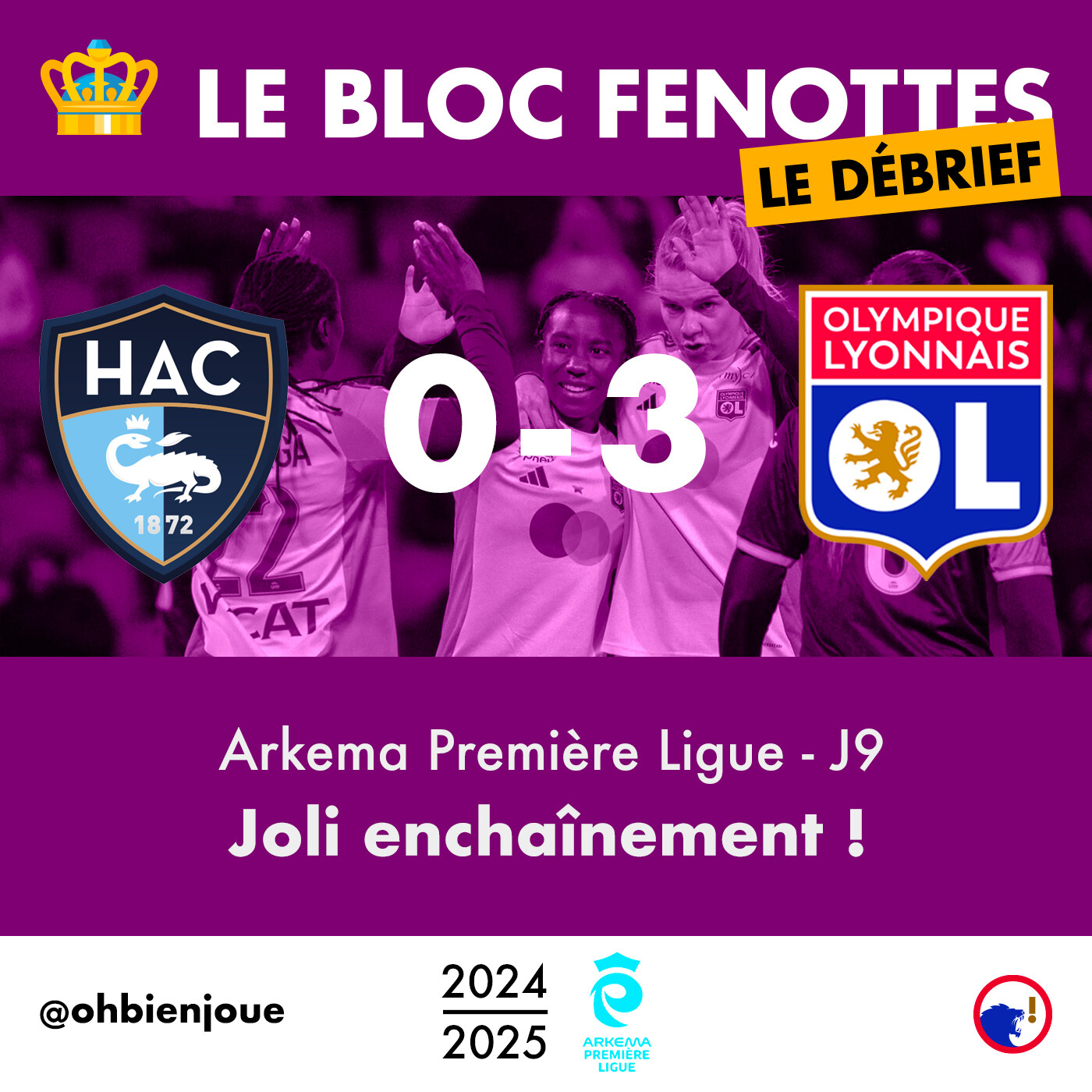 Le Bloc Fenottes - Le Débrief | Le Havre - OL Féminin (0-3) | Première Ligue 24-25 - J9 episode artwork