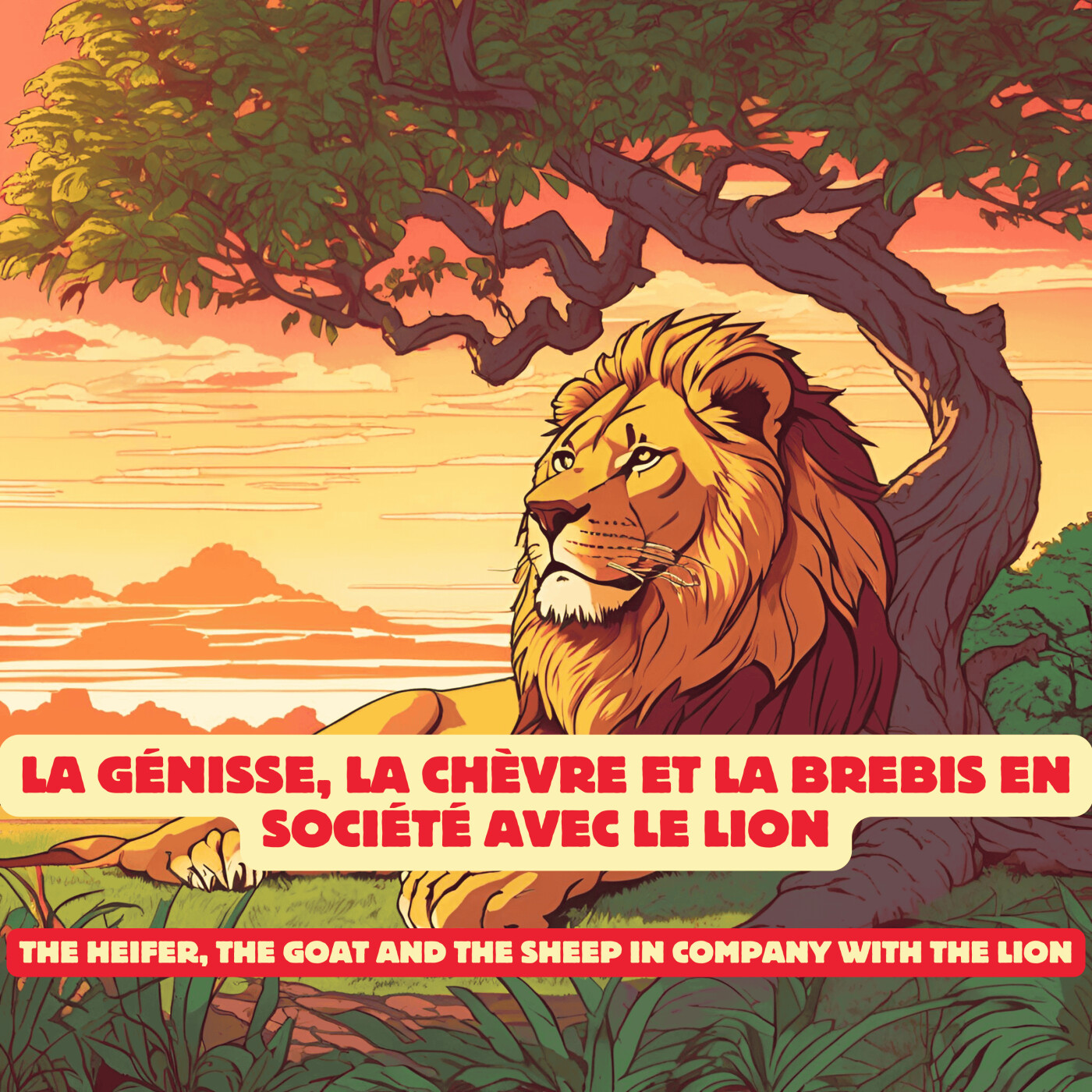 Fable de la Fontaine expliquée : La génisse, la chèvre et la brebis en société avec le lion