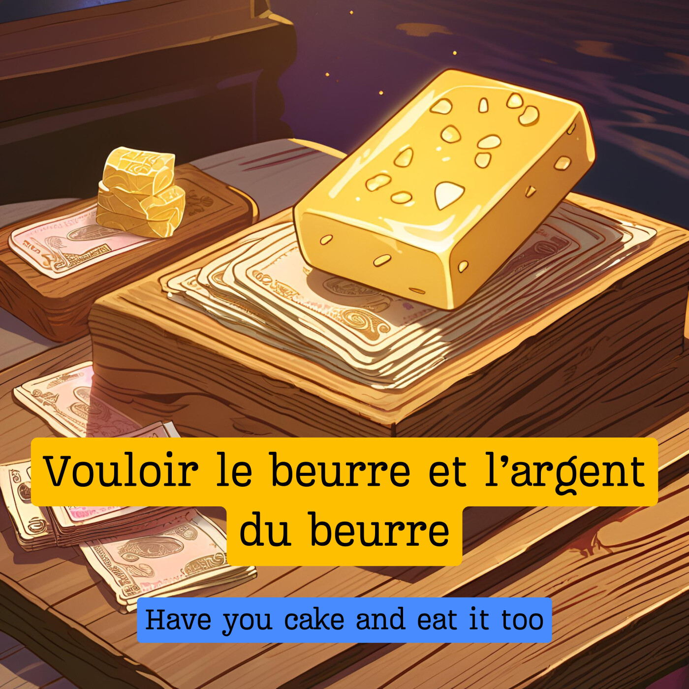 Expression française : "Vouloir le beurre et l'argent du beurre"