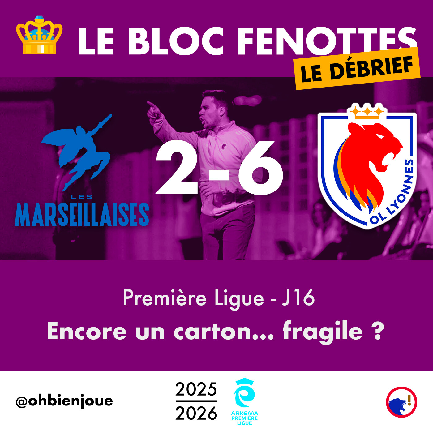 Le Bloc Fenottes - Le Débrief | Marseille - OL Lyonnes (2-6) | Première Ligue 25-26 - J16 episode artwork