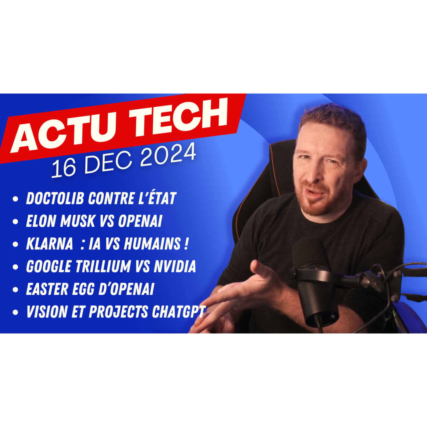 Doctolib contre l'état, Musk contre OpenAI, Klarna IA vs humains, Google Trillium, Easter egg OpenAI episode artwork