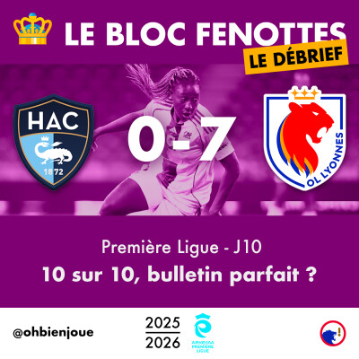 Le Bloc Fenottes - Le Débrief | Le Havre - OL Lyonnes (0-7) | Première Ligue 25-26 - J10 cover