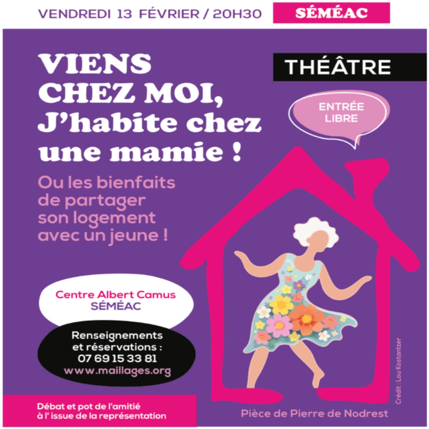 "Viens chez moi, j'habite chez une mamie"  au CAC de Séméac - présenté par Pierre De NODREST, fondateur de Maillâges