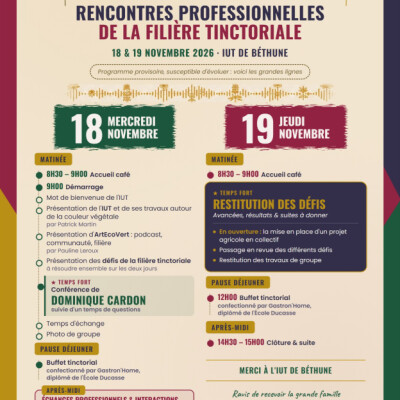 Plantes tinctoriales et couleurs végétales : Découvrez le programme des rencontres professionnelles de la filière tinctoriale cover