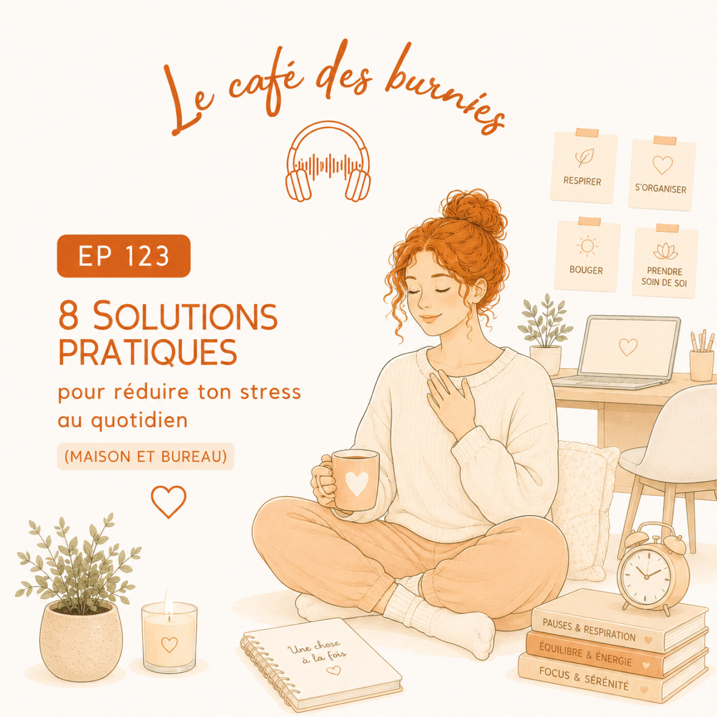EP 123 : 8 SOLUTIONS PRATIQUES POUR RÉDUIRE TON STRESS AU QUOTIDIEN (maison et bureau)
