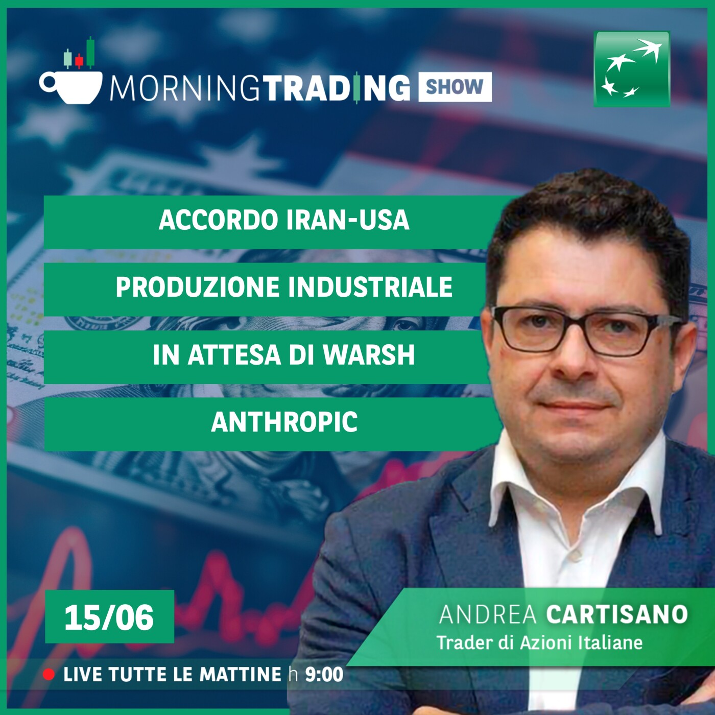 Accordo Iran-Usa, oggi Produzione Industriale, in attesa di Warsh, Anthropic - Morning Trading Show episode artwork