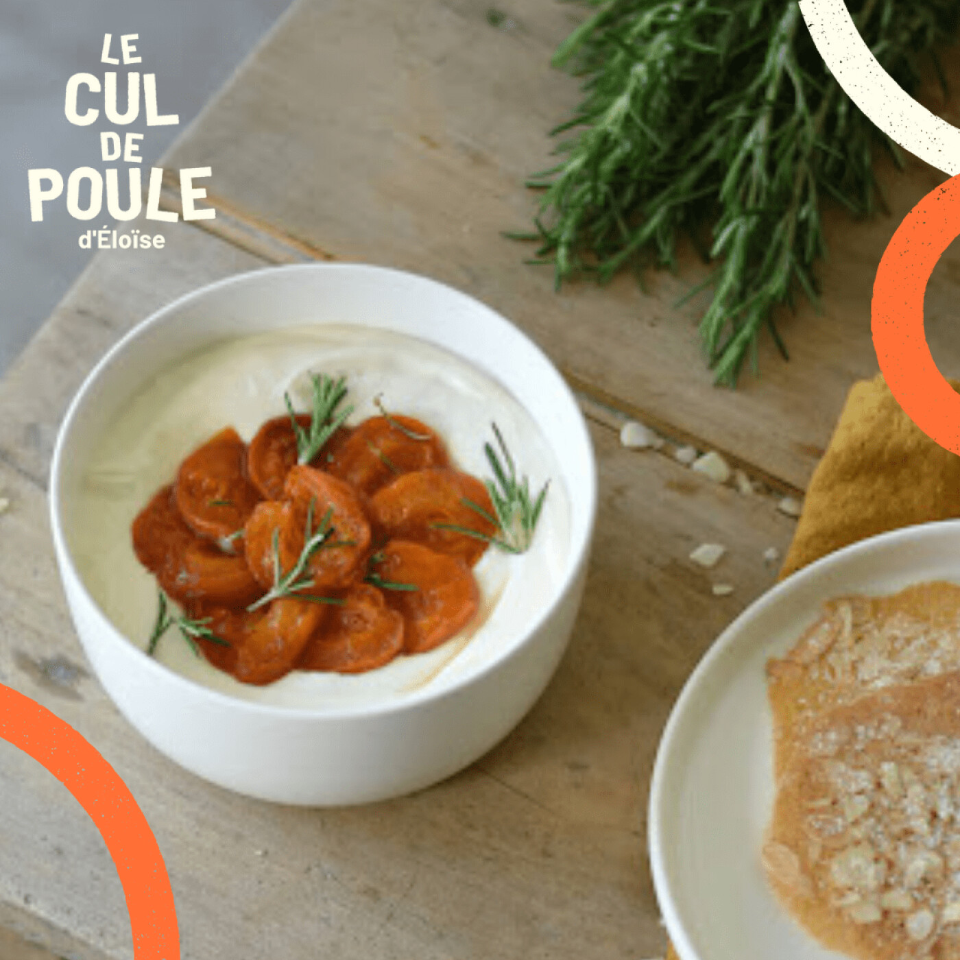 #17 - Mousse de fromage blanc au miel, abricots rôtis au romarin, tuile craquante