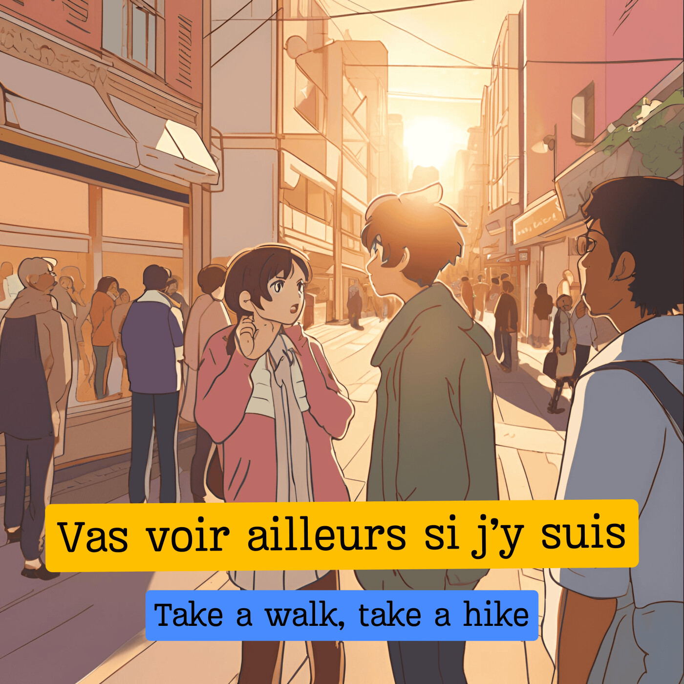 Expression française :  Quand vous voulez faire partir quelqu'un "Vas voir ailleurs si j'y suis"