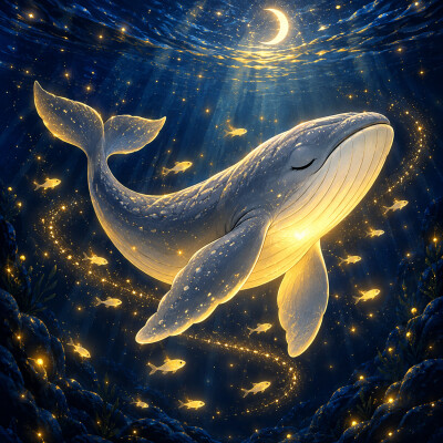Histoire pour enfant : s'endormir profondément | La baleine qui descend au fond bleu cover