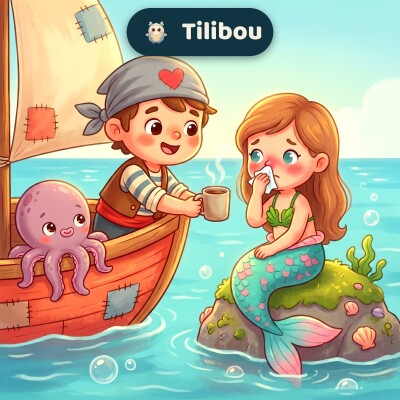 Tom el Pirata · El tesoro de la sirena resfriada · cuento para niños resfriados · descansar · cuento para dormir cover