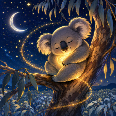 Histoire pour enfant : s'endormir et lâcher prise en douceur | Le petit koala et l'arbre qui berce cover