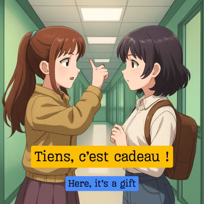 Expression française : "Tiens, c'est cadeau ! " cover