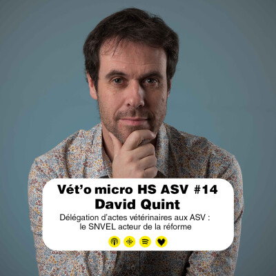 HS ASV #14 - David Quint :  Délégation d’actes vétérinaires aux ASV : le SNVEL acteur de la réforme cover