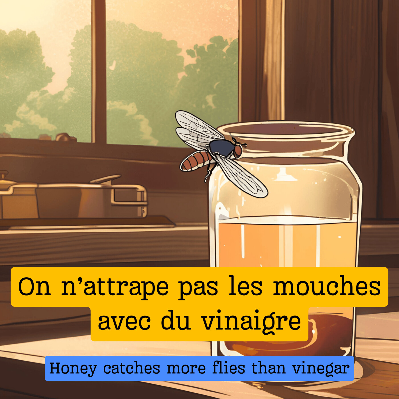 Expression française : "On n'attrape pas les mouches avec du vinaigre"