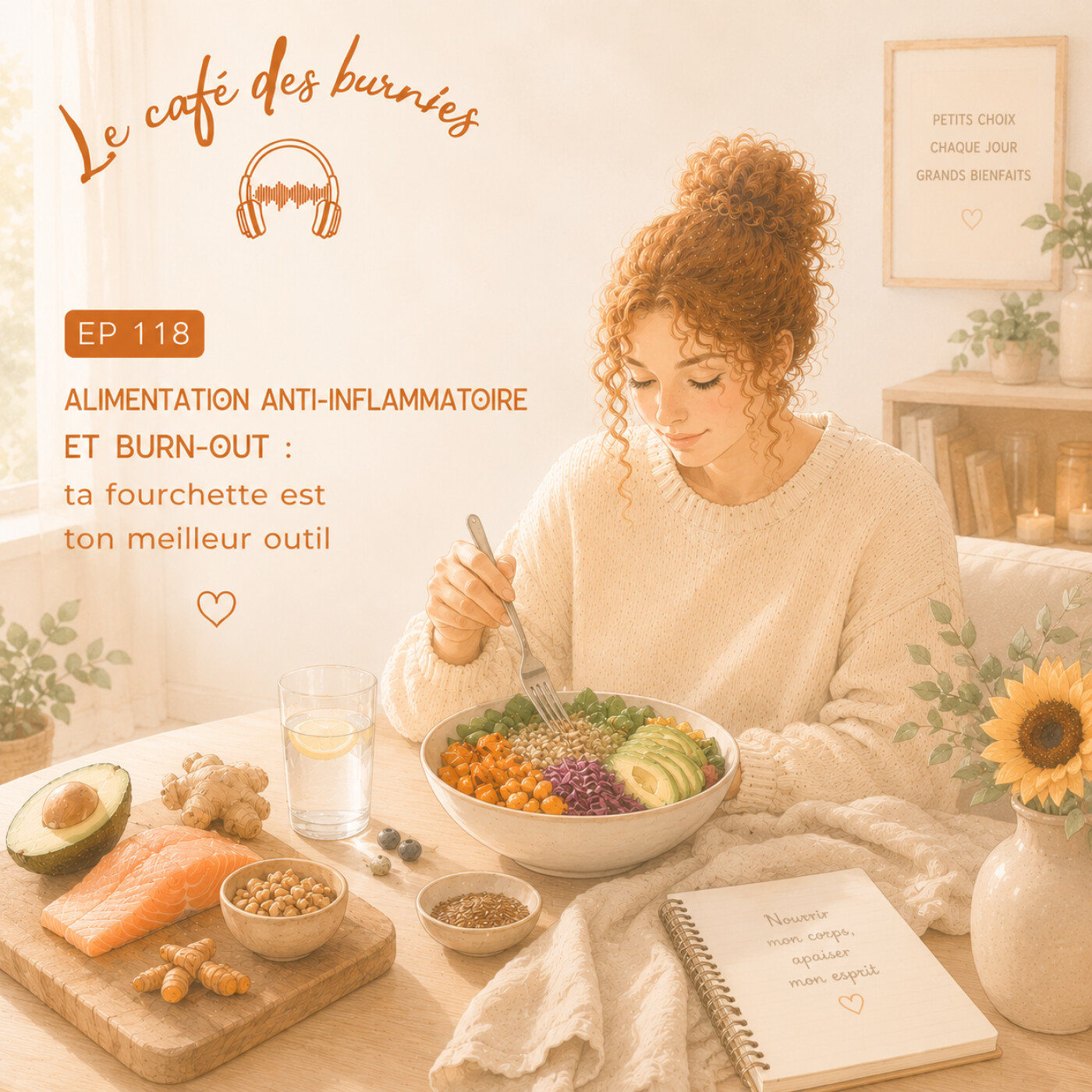 EP 118 ALIMENTATION ANTI-INFLAMMATOIRE ET BURN-OUT : ta fourchette est ton meilleur outil