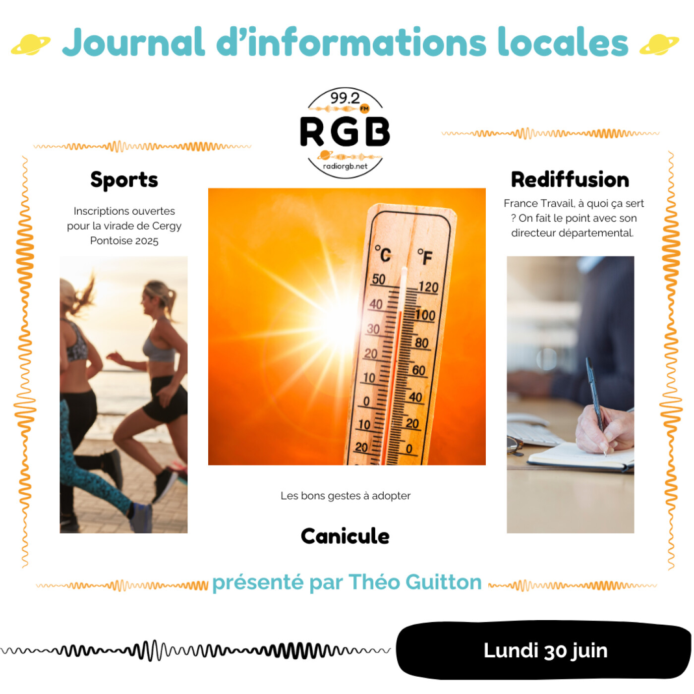 Journal du lundi 30 juin 2025 – Radio RGB 99.2