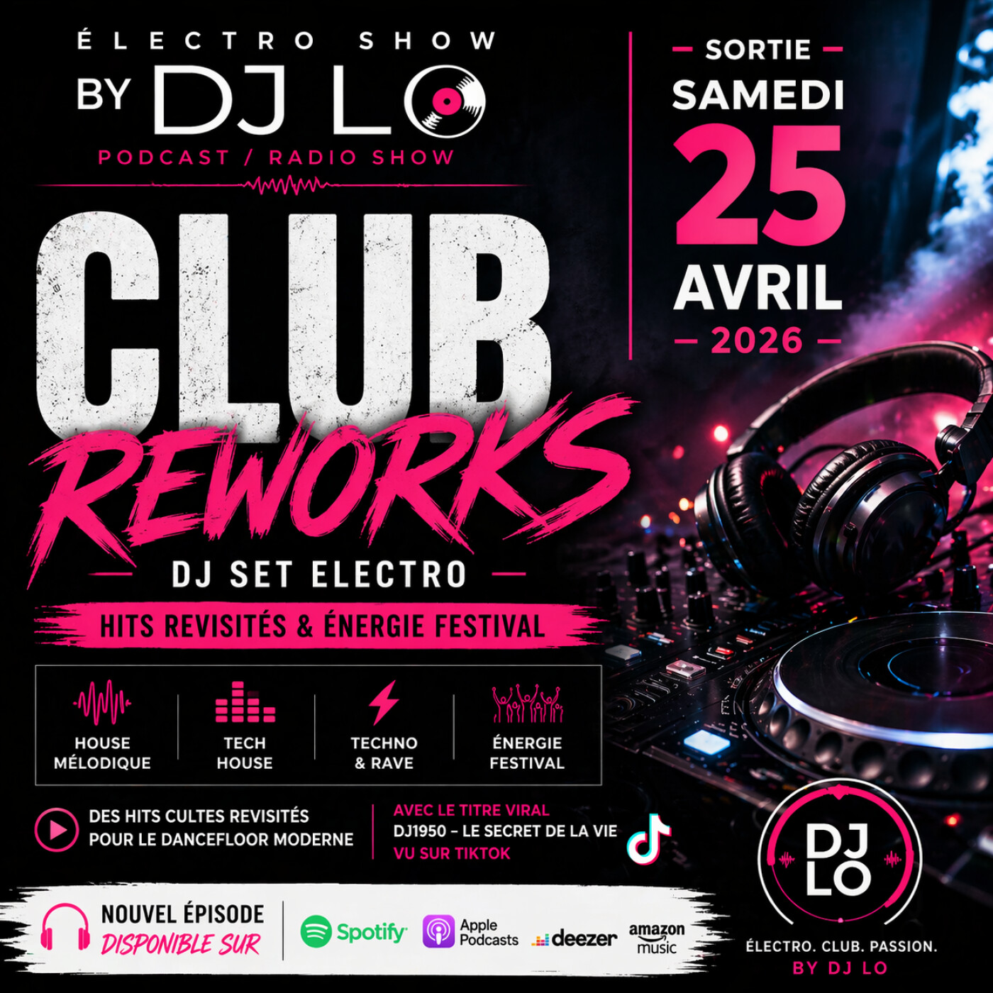 reworks de hits cultes et énergie festival  25.04.26 electro show by dj lo
