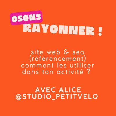 FOCUS THÉMATIQUE : site web & seo (référencement) comment les utiliser dans ton activité ? avec Alice @studio_petitvelo cover