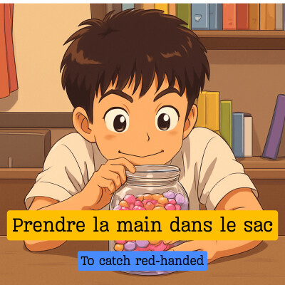 Expression française : "Prendre la main dans le sac" cover