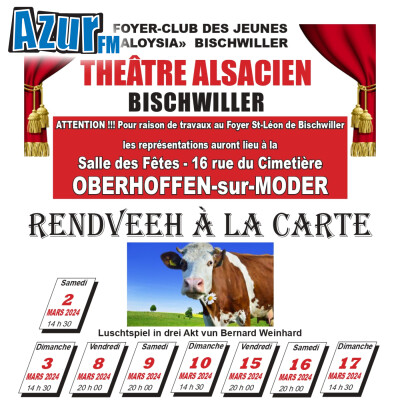 Oberhoffen-sur-Moder : Du théâtre en alsacien les 3 premiers weekends de mars cover
