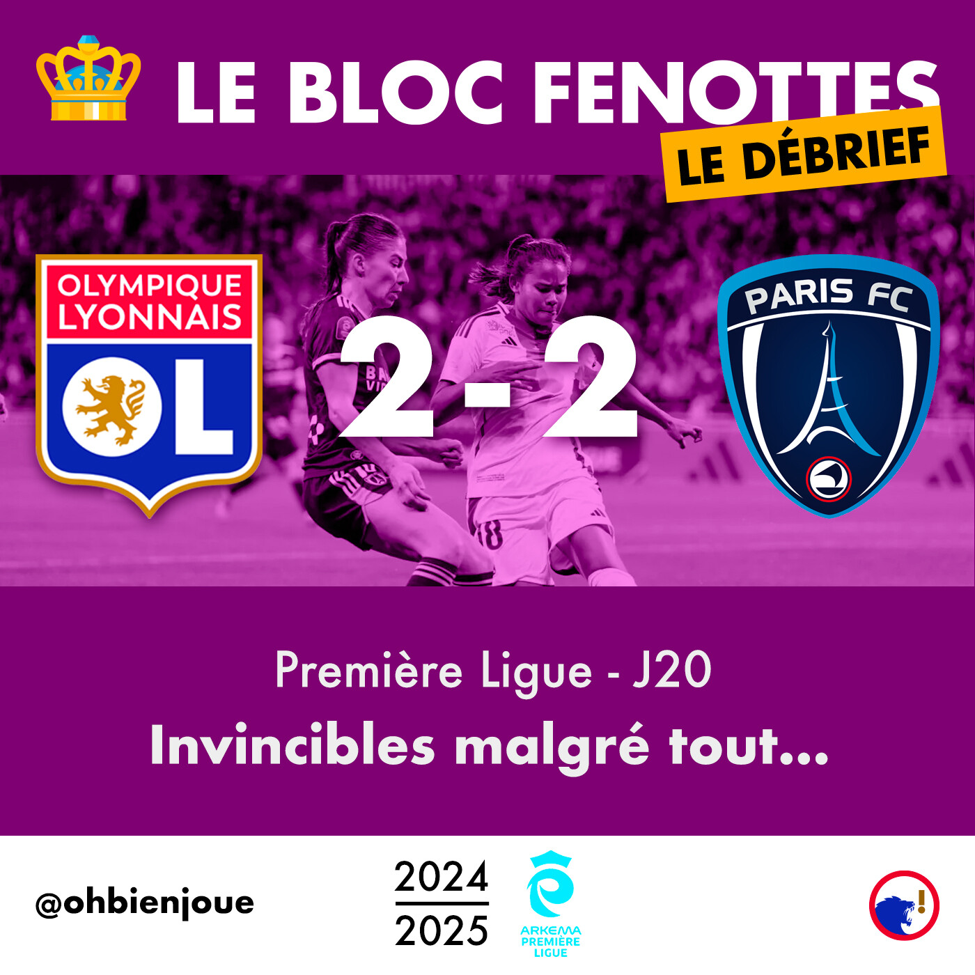 Le Bloc Fenottes - Le Débrief | OL Féminin - Paris FC (2-2) | Première Ligue 24-25 - J20 episode artwork