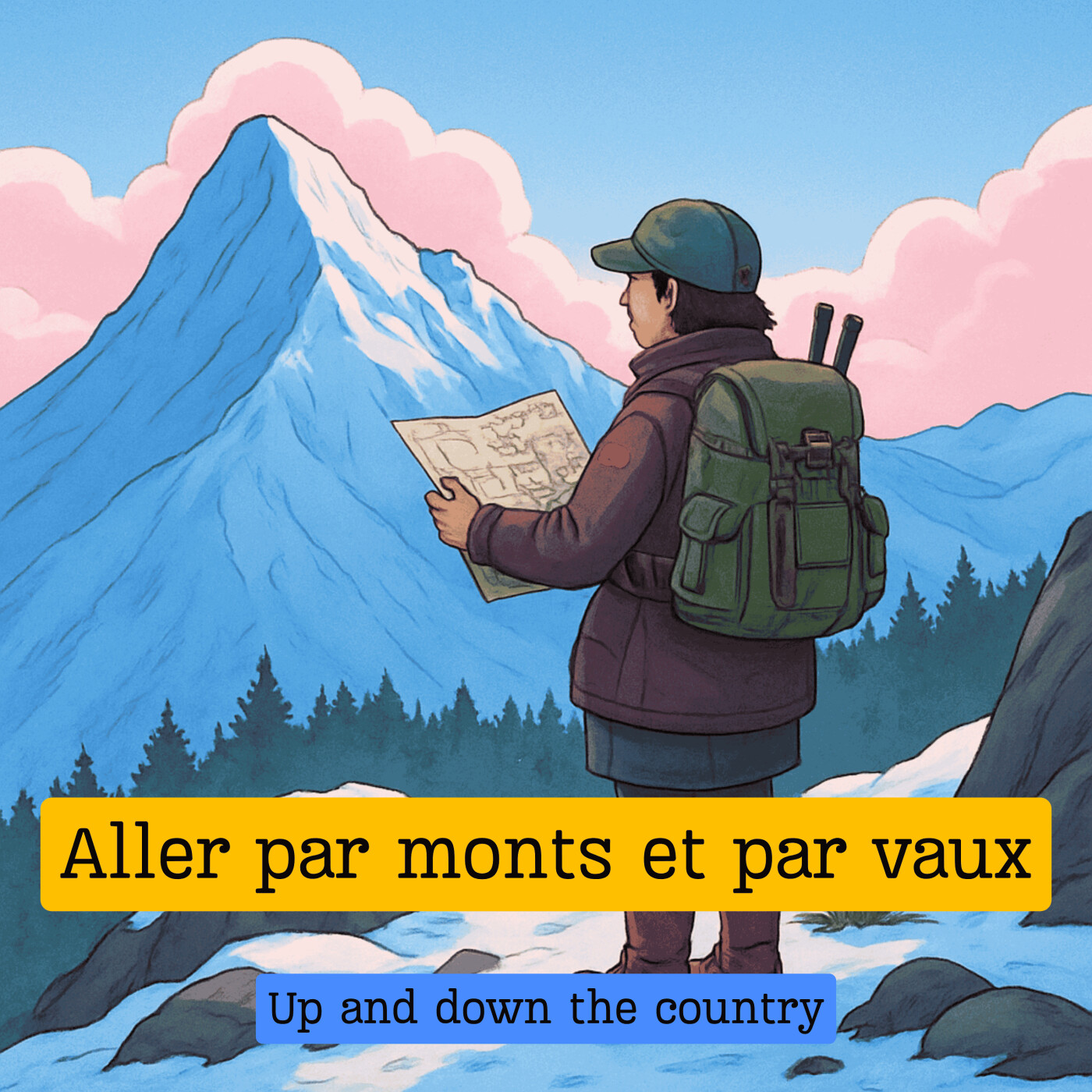 Expression française : "Aller par monts et par vaux" et comment apprendre facilement