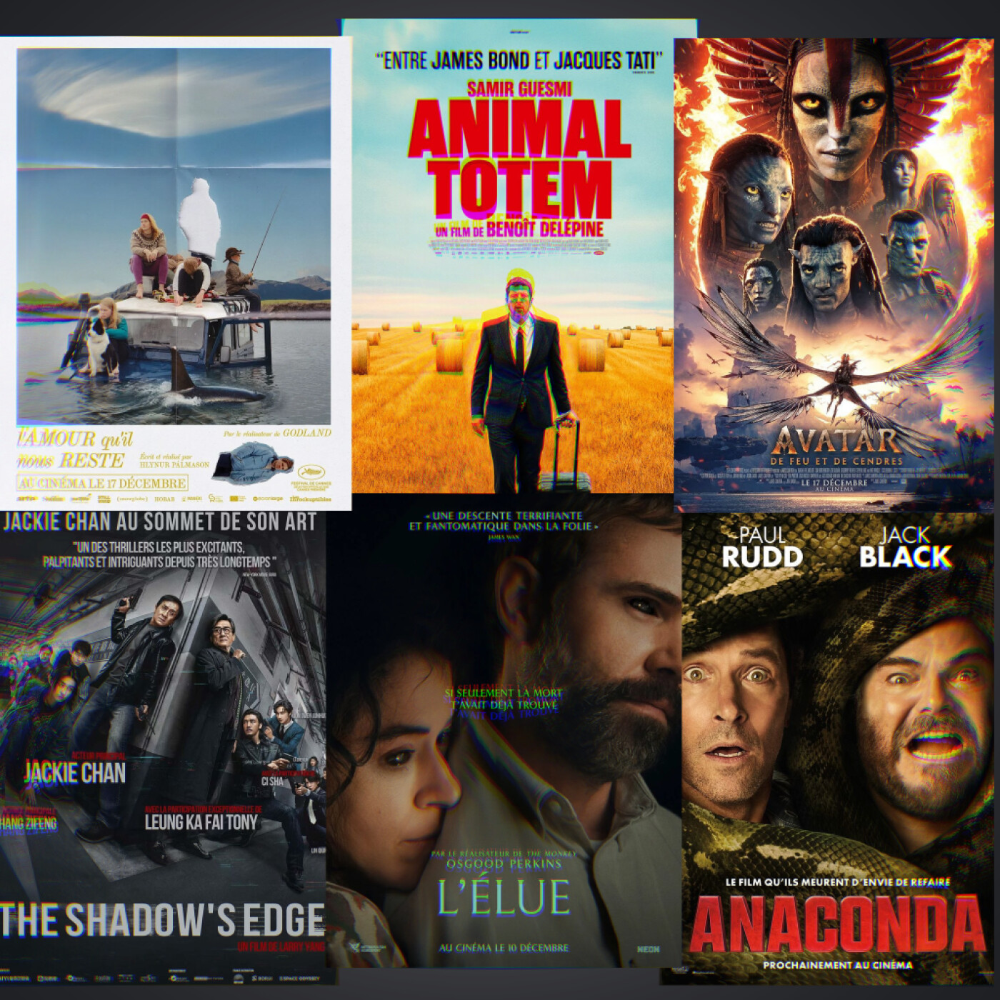 DÉCEMBRE 2025 -🌋Avatar 3,🥋Shadow's Edge,🦊Animal Totem,💀l'Élue, 👨‍👩‍👧‍👦l'Amour qu'il nous reste,🐍Anaconda episode artwork