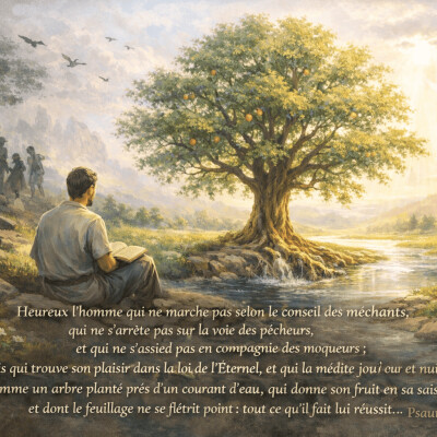 Psaumes 1 : 1-3  Comment la méditation de la loi divine influence-t-elle la prospérité spirituelle du juste ? cover