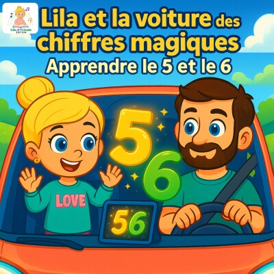 Lila et la voiture des chiffres magiques pour enfants : un apprentissage ludique du 5 et du 6 cover