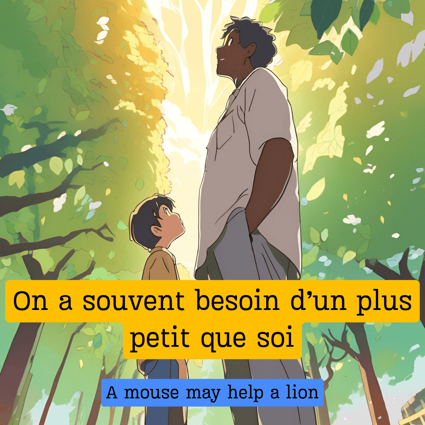 Expression française : "On a souvent besoin d'un plus petit que soi"