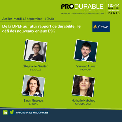 Crowe - De la DPEF au futur rapport de durabilité : le défi des nouveaux enjeux ESG cover