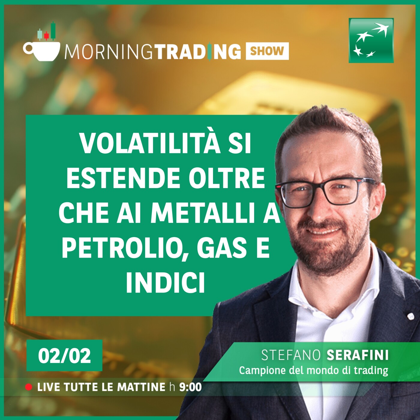 Volatilità si estende oltre che ai metalli a petrolio, gas e indici - Morning Trading Show episode artwork
