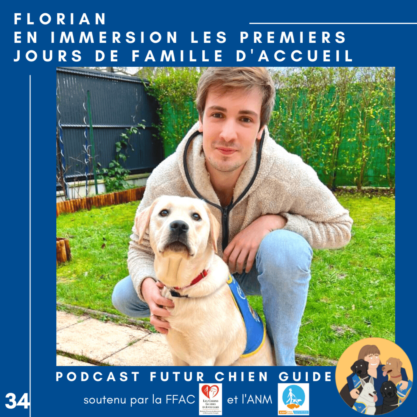 🦮34 - Florian - EN IMMERSION les premiers jours de famille d'accueil