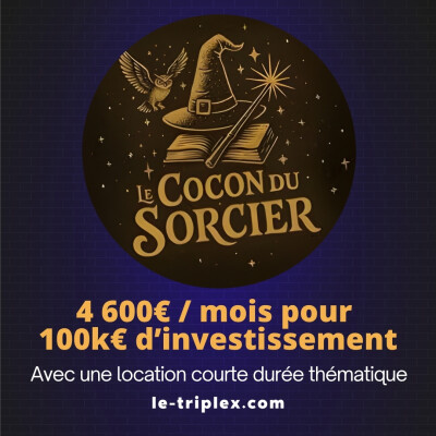 4 600€ / mois pour 100.000 € d'investissement pour cette location courte durée airbnb thématique - Le cocon du sorcier cover