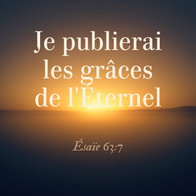 JE PUBLIERAI LES GRÂCES ET LES LOUANGES DE L’ÉTERNEL, D’APRÈS TOUT CE QUE L’ÉTERNEL A FAIT POUR NOUS… cover