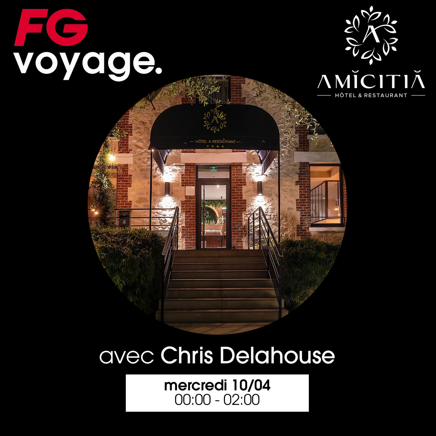 FG VOYAGE À L'AMICITIA HÔTEL AVEC CHRIS DELAHOUSE