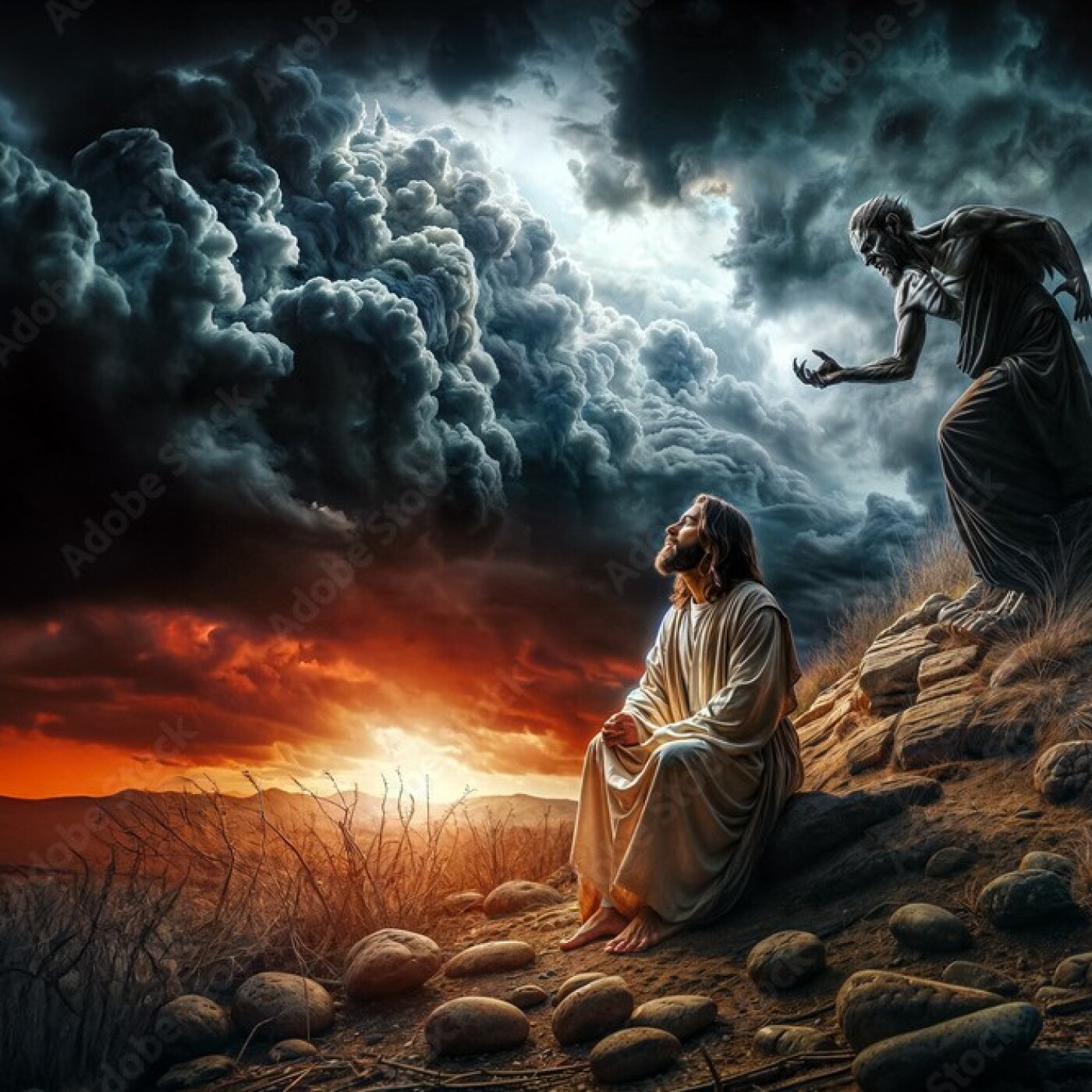 Luc 4 : 1-13  satan s'attaque à Jésus dans le désert episode artwork