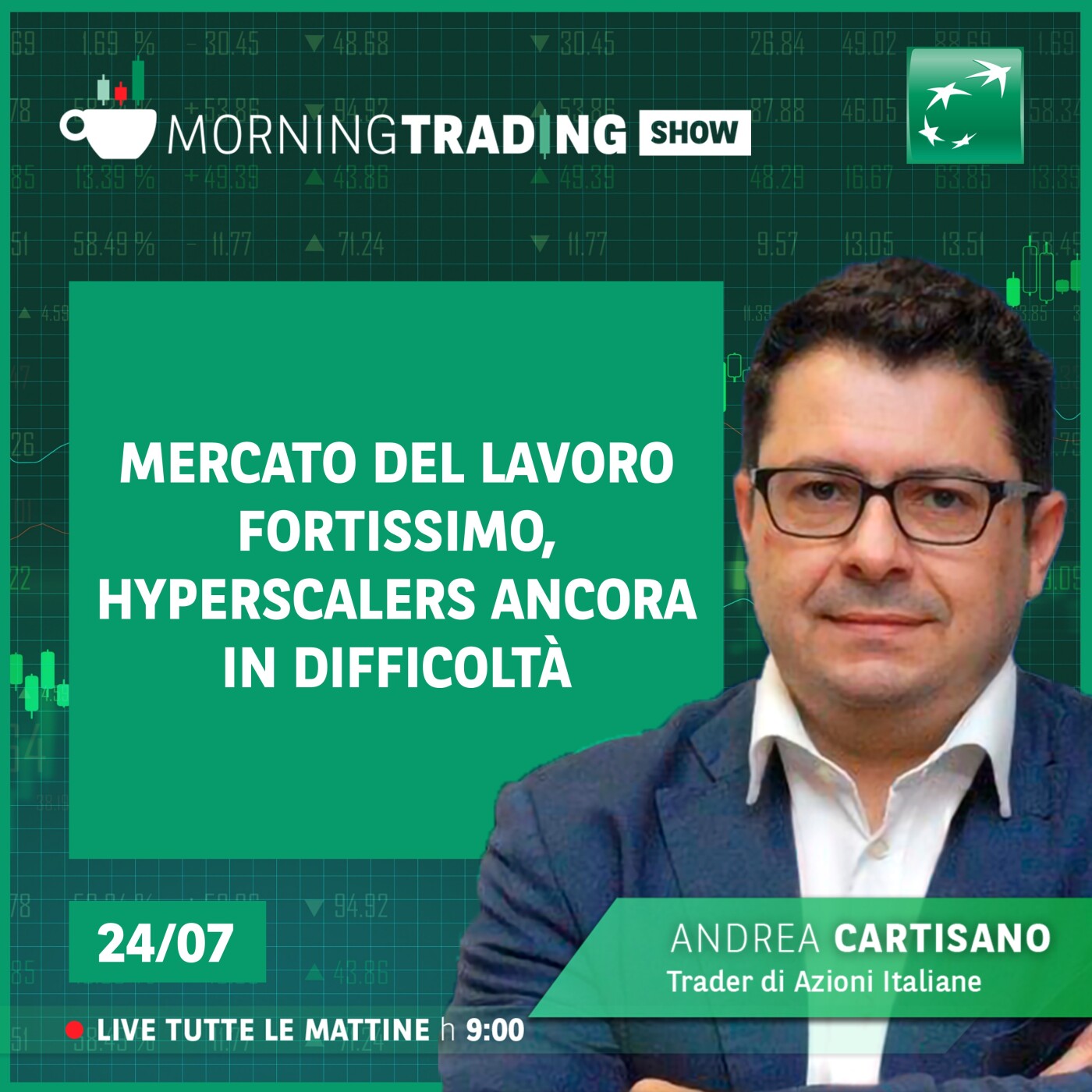 Mercato del lavoro fortissimo, Hyperscalers ancora in difficoltà - Morning Trading Show episode artwork