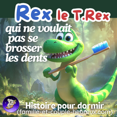Rex le T-Rex qui ne voulait pas se brosser les dents🦕 | Histoire pour s'endormir 🌙magique et douce- Animaux- Dinosaure |Patricia histoires cover