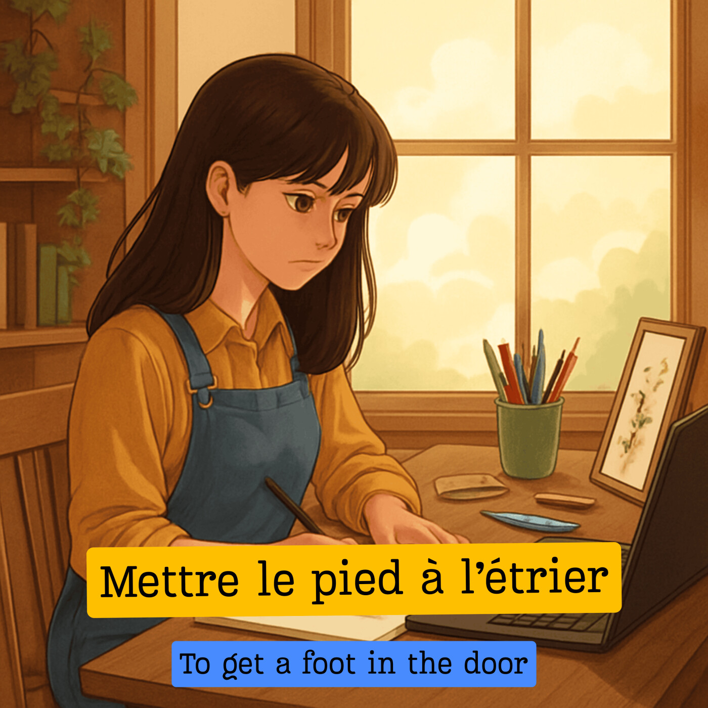 Expression française : "Mettre le pied à l'étrier"